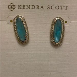 Kendra Scott Aston Gold Blue Illusion Studs